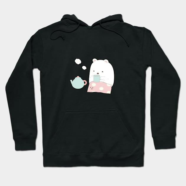 Bear with tea Hoodie by miguelest@protonmail.com